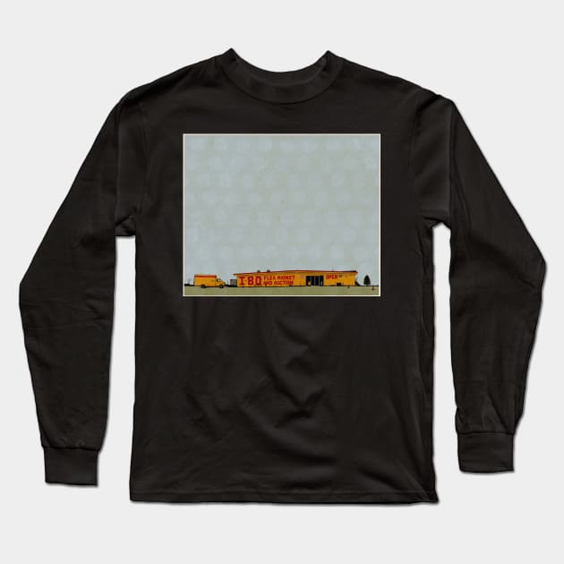 I-80 Flea Market Illustration Long Sleeve T-Shirt by tcounihan